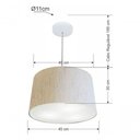 Ver imagem 4 de Lustre Pendente Cone Vivare Md-4156 Cúpula em Tecido 30/45x40cm - Bivolt Linho Bege 127/220v