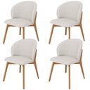 Ver imagem 2 de Kit 04 Cadeiras de Jantar e Estar Living Estofada Mia L02 Bouclê Cru - Lyam Decor