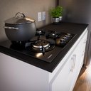 Ver imagem 5 de Balcão em Mdp para Cooktop 1,20m 5 Bocas 2 Portas e 3 Gavetas Turim - Lojas Movelove