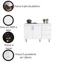 Ver imagem 2 de Balcão em Mdp para Cooktop 1,20m 5 Bocas 2 Portas e 3 Gavetas Turim - Lojas Movelove