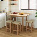 Ver imagem 6 de Conjunto Mesa Dobrável com 4 Bancos para Sala de Jantar Marrom/Inovata/Palha