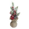 Enfeite De Mesa Natal Berry Vermelhos E Saco De Juta 28cm - 4