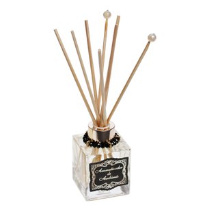 Difusor Varetas Vidro 100ml Enfeites ouro/preto - Fragrância: Buquê amadeirado - Loja famosa