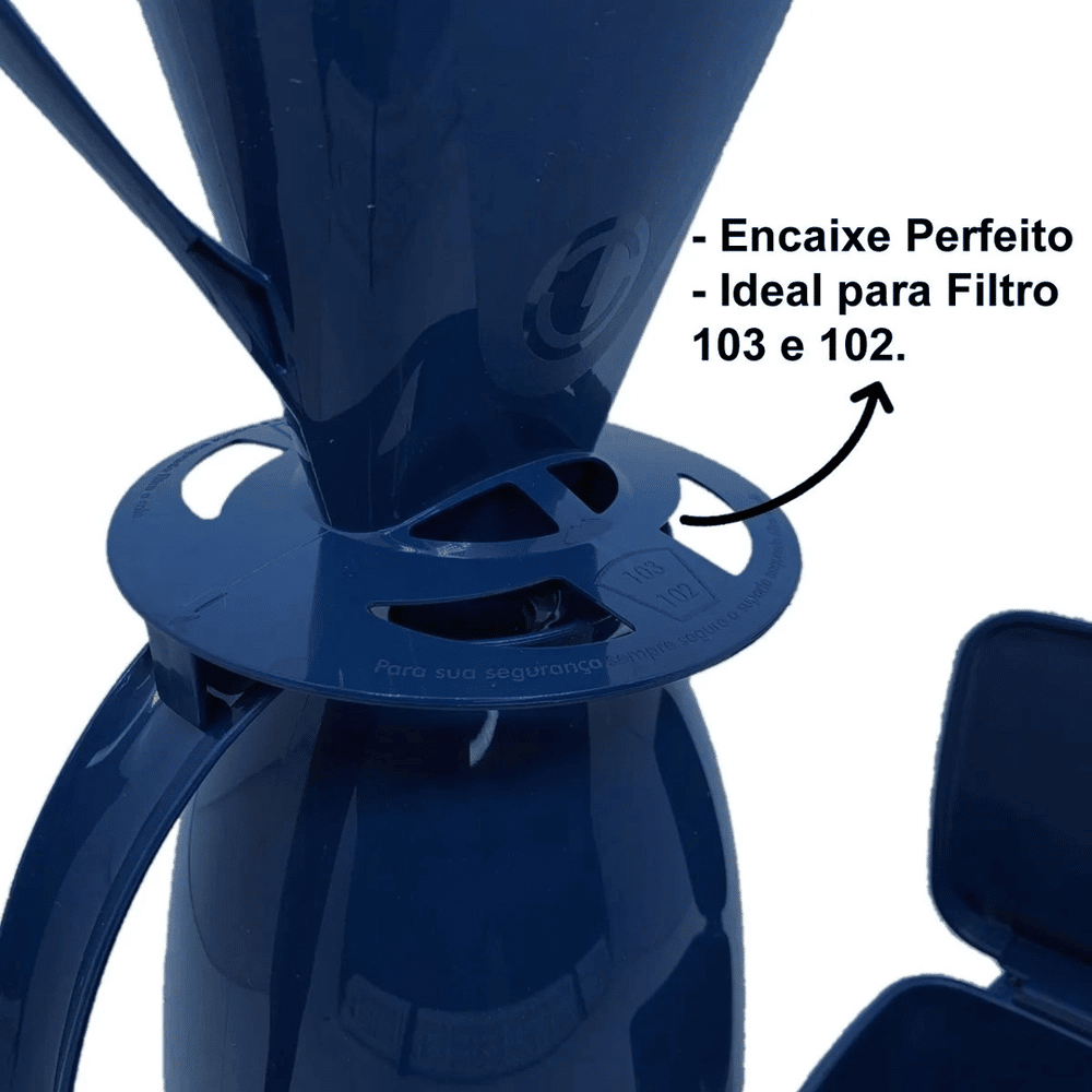 Garrafa Térmica Kit Café Pratico 3 Peças Azul - 3