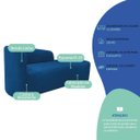 Ver imagem 4 de Kit Divã Recamier Orgânico França 160cm Lado Direito e 2 Poltronas Amore Linho