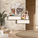 Ver imagem 1 de Aparador Suspenso Com 2 Portas Basculantes 100% MDF Carvalho Off White Cetim Soal Shop Jm