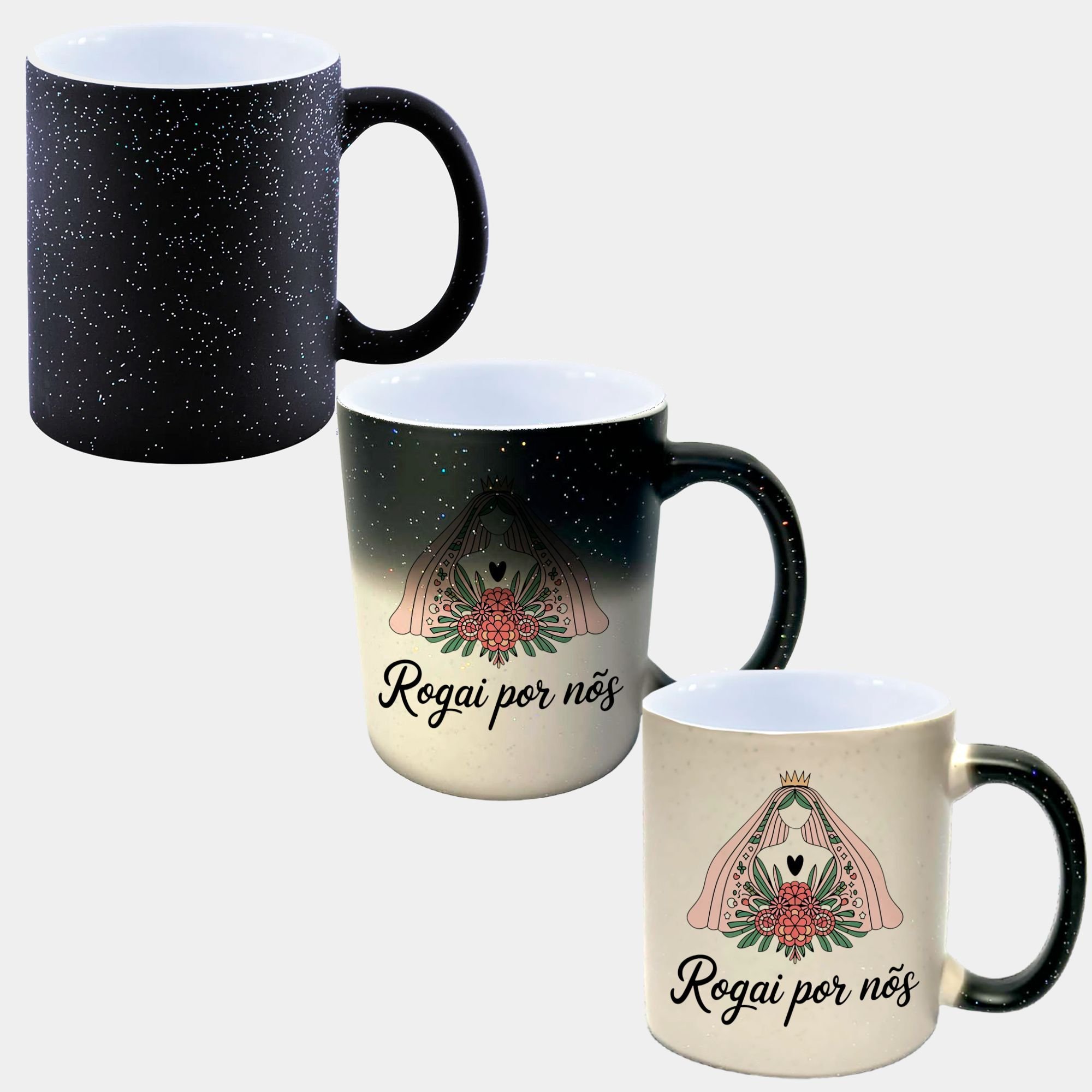 Caneca Mágica Glitter Muda de Cor Y2 Rogai por Nos Igreja Católica 3 - 1
