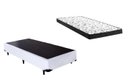 Ver imagem 1 de Cama Box Solteiro Branca + Colchão Mola Ensacada 88x188 Inmetro