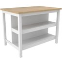 Ver imagem 1 de Bancada Ilha Cozinha 2 Prateleiras 120x80 Cm Cd1019 Branco Dtall
