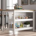 Ver imagem 2 de Bancada Ilha Cozinha 2 Prateleiras 120x80 Cm Cd1019 Branco Dtall