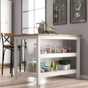 Ver imagem 7 de Bancada Ilha Cozinha 2 Prateleiras 120x80 Cm Cd1019 Branco Dtall