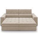 Ver imagem 3 de Sofá Retrátil Reclinável para Sala de Estar Living 290cm Clara M03 Suede Bege - Lyam Decor