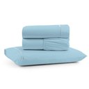 Ver imagem 1 de Jogo Cama Lençol Bali Solteiro Percal 180 Fios 100% Algodão Ponto Palito 3 Peças - Azul Claro
