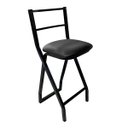 Ver imagem 1 de Banqueta Gourmet Alta Metal Estilo Industrial Assento Corino Preto