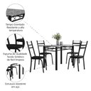 Ver imagem 5 de Conjunto de Mesa Sala de Jantar com 4 Cadeiras Leia Tubular Granito 1,20m Artefamol