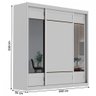 Guarda-roupa Casal Sofia 3 Portas 4 Gavetas Espelhado Amendoa Off White - Mademarques - 4
