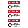 Combo 6 Placas De Sinalização Atenção Homens Trabalhando Acima 30x20 Acesso - S-226/1 F9e - 1