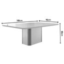 Ver imagem 3 de Conjunto: Mesa Sala Jantar Pietá C/ Tampo Madeirado C/ Vidro Canto Curvo 180x90cm e 6 Cadeiras