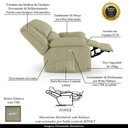 Ver imagem 2 de Poltrona do Papai Reclinável Melim Elétrica Led Linho Bege Fh1 - D'rossi