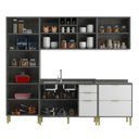 Ver imagem 4 de Cozinha Compacta Modulada com 10 Portas e 5 Gavetas Domus Espesso Móveis Branco/Silver