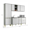 Ver imagem 3 de Cozinha Compacta Modulada com 10 Portas e 5 Gavetas Domus Espesso Móveis Branco/Silver
