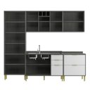 Ver imagem 5 de Cozinha Compacta Modulada com 10 Portas e 5 Gavetas Domus Espesso Móveis Branco/Silver