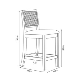 Banqueta Estofada com Encosto Média para Ilha Bar Cozinha Area Gourmet Rubi - 4