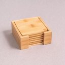 Ver imagem 5 de Jogo de Porta Copos Quadrado de Bambu 6 Peças