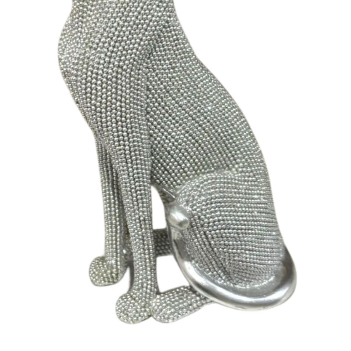 Escultura Decorativa Leopardo Sentado em Resina Diamond 23 Cm - 4