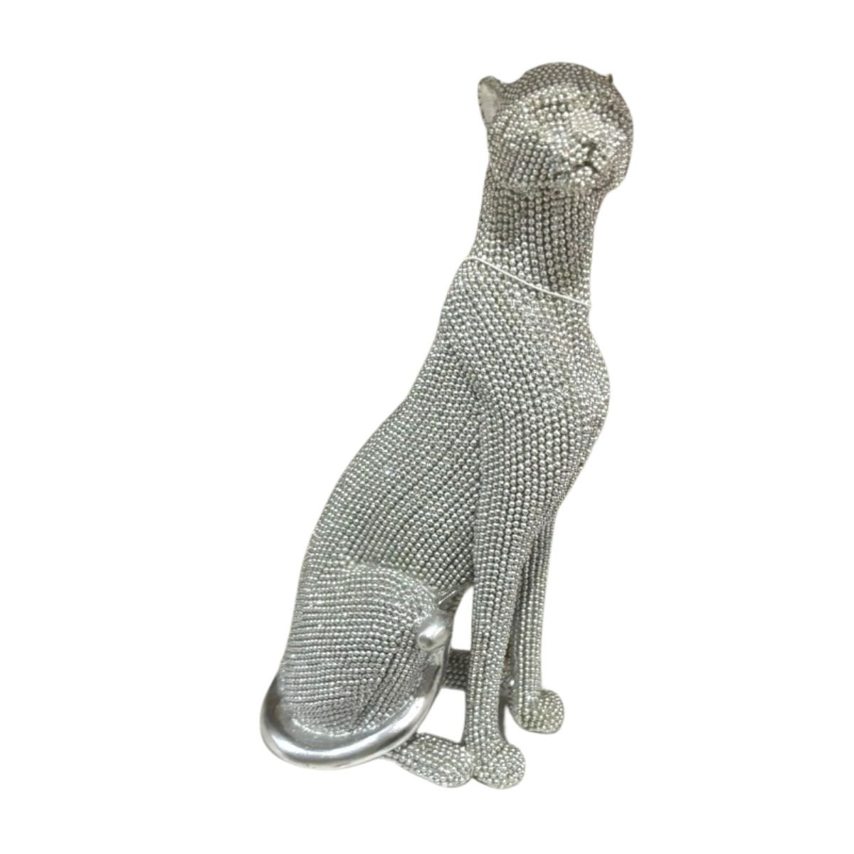 Escultura Decorativa Leopardo Sentado em Resina Diamond 23 Cm - 6