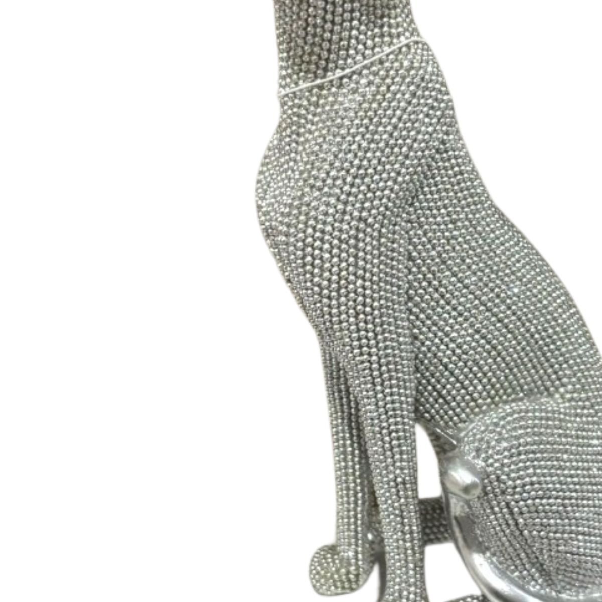 Escultura Decorativa Leopardo Sentado em Resina Diamond 23 Cm - 5