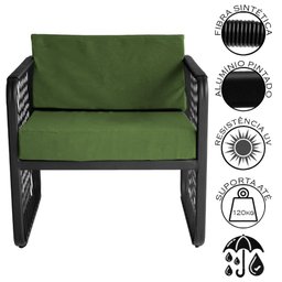 Conjunto 2 Poltronas para Área Externa Santiago em Alumínio e Fibra Sintética Acesse Móveis - 3