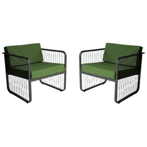 Conjunto 2 Poltronas para Área Externa Santiago em Alumínio e Fibra Sintética Acesse Móveis