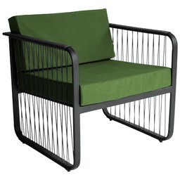 Conjunto 2 Poltronas para Área Externa Santiago em Alumínio e Fibra Sintética Acesse Móveis - 4