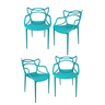 Kit com 4 Cadeira Allegra Azul Turquesa Sala de Janta, Bares - 4