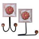 Ver imagem 5 de Kit Banheiro com 2 Toalheiros Duplos + Porta Papel Higiênico + Toalheiro Rustico Artesanal Cor Rosa