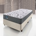 Ver imagem 2 de Cama Box Solteiro 88x188 cm Courino Linho Areia com Colchão Mola Ensacada