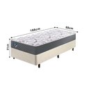 Ver imagem 3 de Cama Box Solteiro 88x188 cm Courino Linho Areia com Colchão Mola Ensacada