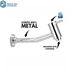 Torneira Link Longa Cozinha/tanque/jardim Reta Parede Metal - 3