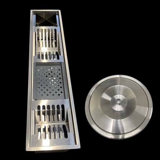 Lixeira 5L + Calha Canal Módulos Removíveis Organizador Inox - 1