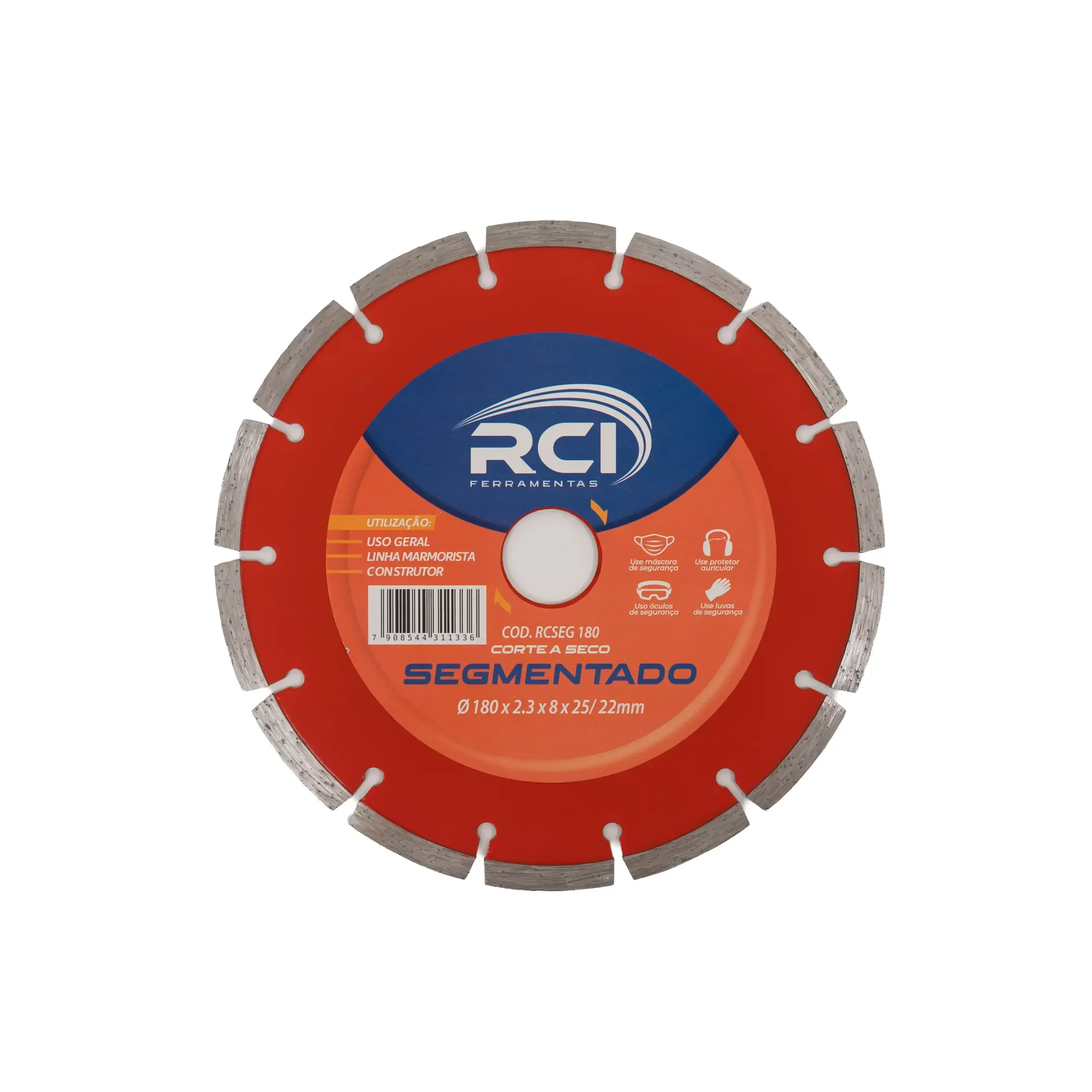 Disco de Corte Diamantado Segmentado 180mm X 10mm X 25/22mm