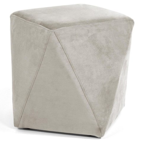 Puff Decorativo Ametista B-309 Veludo Bege Claro - Domi