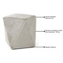 Ver imagem 3 de Puff Decorativo Ametista B-309 Veludo Bege Claro - Domi