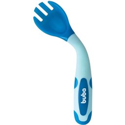 Kit Talheres para Bebê Flexíveis e Termossensíveis Garfo e Colher Silicone Buba Azul - 2