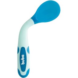 Kit Talheres para Bebê Flexíveis e Termossensíveis Garfo e Colher Silicone Buba Azul - 4