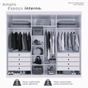 Ver imagem 2 de Guarda Roupa Casal 6 Portas 8 Gavetas Florianópolis 100% Mdf Valverde Moveis Cinamomo