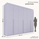 Ver imagem 4 de Guarda Roupa Casal 6 Portas 8 Gavetas Florianópolis 100% Mdf Valverde Moveis Cinamomo