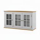 Ver imagem 2 de Armário Aéreo com Vidro 3 Portas Estilo Farmhouse - Branco