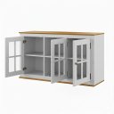 Ver imagem 3 de Armário Aéreo com Vidro 3 Portas Estilo Farmhouse - Branco