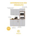 Ver imagem 5 de Armário de Cozinha Modulada Compacta Fidelitá Nara 100% MDF 3 Peças 190cm 10 Portas 2 Gavetas com